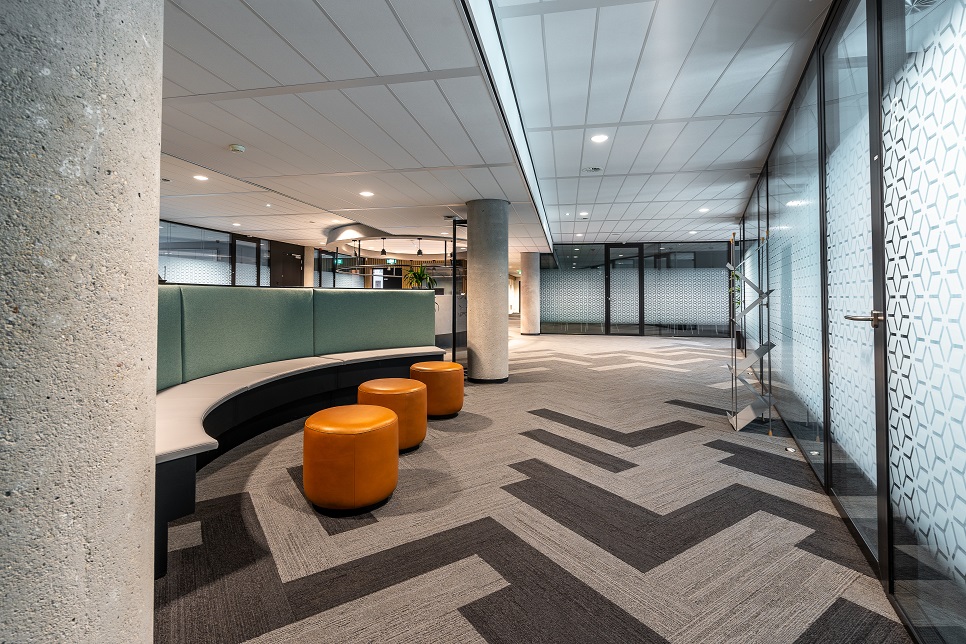 A beautiful shot of the modern style open space office interior