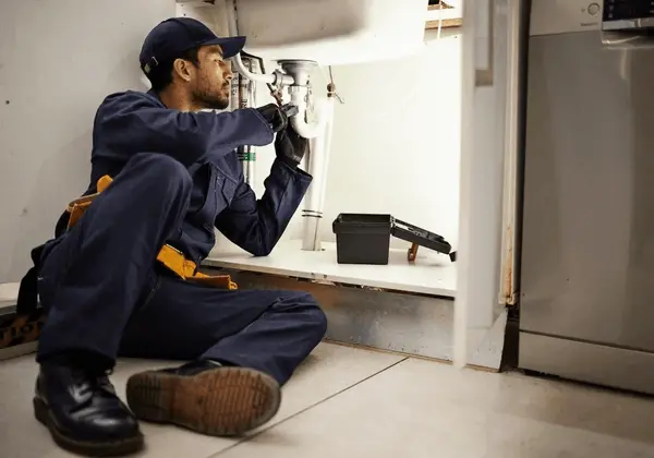 plumbing-handyman-maintenance-man-kitchen-600nw-2338891737